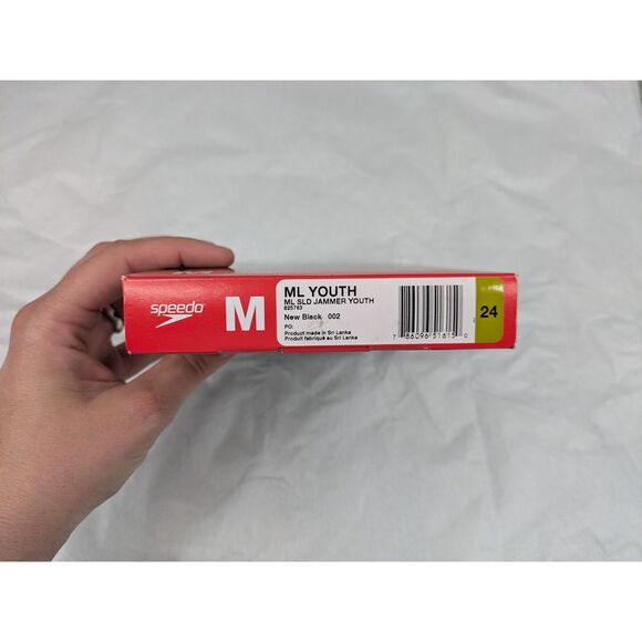 NWT Speedo Power Flex Eco Jammers Boys size 24 Black Competition Swimsuit - Picture 9 of 12